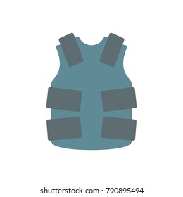 Bulletproof vest police flat icon