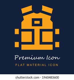 Bulletproof Vest premium material ui ux isolated vector icon in navy blue and orange colors