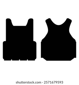 Bulletproof Vest Silhouettes Against a white Background