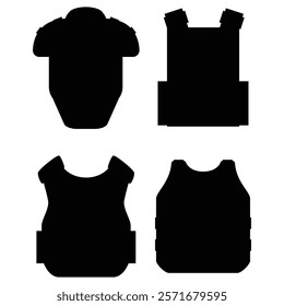 Bulletproof Vest Silhouettes Against a white Background