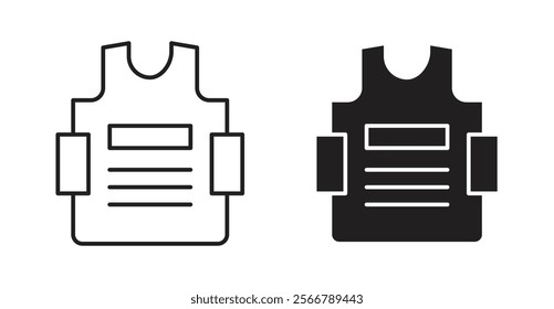 Bulletproof vest vector line icon illustration