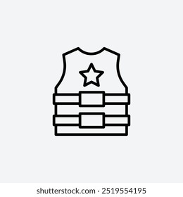 Bulletproof vestline vector icon. EPS 10