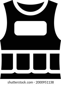 a prueba de balas con fondo blanco.a prueba de balas es un símbolo de icono plano millitary.glyph.