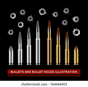 Set Bullet Shot Holes Types Rifle Stock Vector (Royalty Free) 1534787648