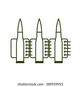 Bullets clip line style. Ammunition sign icon