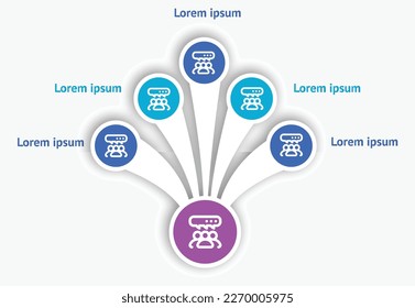 bullets design, info, flow design, points, flow design, Visual content options, beautiful infographics, colorful, Modern flat vector illustration for data visualization