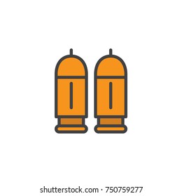 Bullets filled outline icon, line vector sign, linear colorful pictogram isolated on white. Symbol, logo illustration. Pixel perfect vector graphics