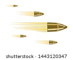 Bullets flying midair concept. Editable Clip Art.  