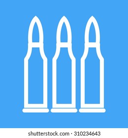 Bullets, gun, ammunition icon vector image. Can also be used for military. Suitable for use on web apps, mobile apps and print media.