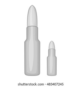 Bullets icon in black monochrome style isolated on white background. Ammunition symbol vector illustration