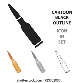 Bullets icon cartoon. Single weapon icon from the big ammunition, arms set.