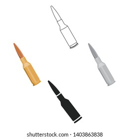 Bullets icon cartoon,black. Single weapon icon from the big ammunition, arms set.