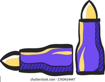 Bullets icon in color drawing. Ammunition gun weapon caliber ammo danger army