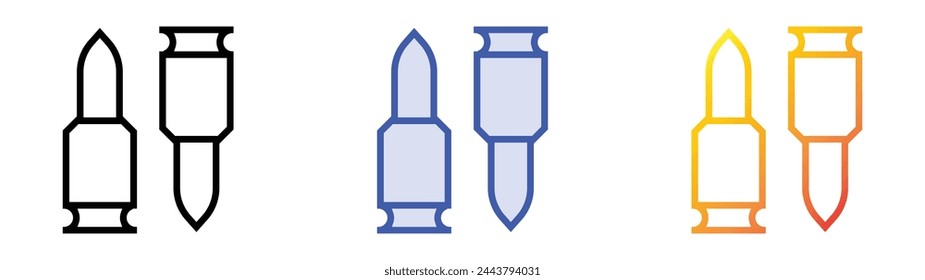 bullets icon. Linear, Blue Fill and Gradient Style Design Isolated On White Background