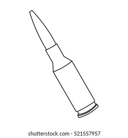Bullets icon outline. Single weapon icon from the big ammunition, arms set.