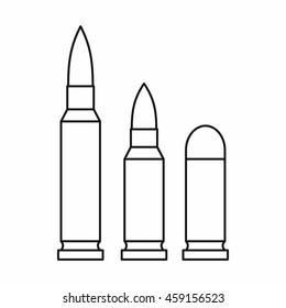 Bullets icon in outline style on a white background