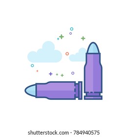 Bullets icon in outlined flat color style. Vector illustration.