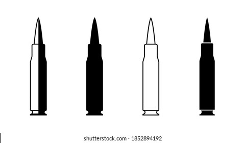 Bullets icon sign vector black silhouette and outline isolated on white background