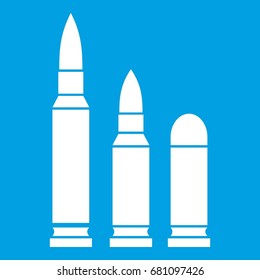 Bullets icon white isolated on blue background vector illustration