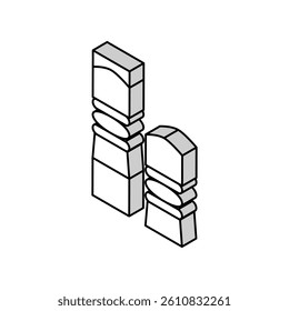 bullets for pneumatic weapon isometric icon vector. bullets for pneumatic weapon sign. isolated symbol illustration