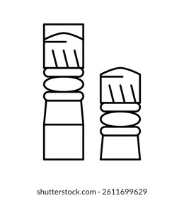 bullets for pneumatic weapon line icon vector. bullets for pneumatic weapon sign. isolated contour symbol black illustration