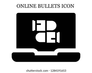 Bullets search icon. Editable Bullets search icon for web or mobile.
