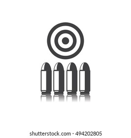 bullets vector illustration icon for firearms with the target