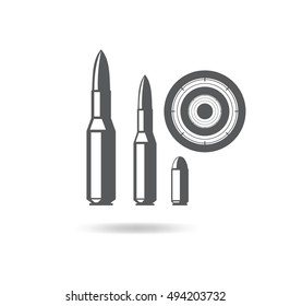 bullets vector illustration icon for firearms with the target