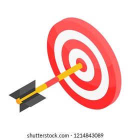 Bulleye shot icon. Isometric of bulleye shot vector icon for web design isolated on white background