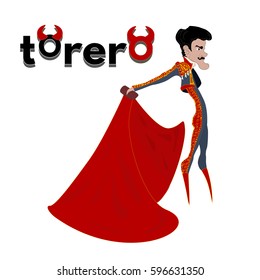 Bullfighter character. Vector Illustration.The Matador.