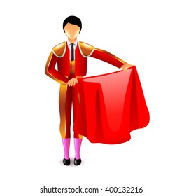 Bullfighter isolated on white photo-realistic vector illustration