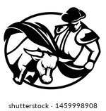 Bullfighter matador logo vector template 