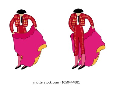 Bullfighters with the cloak in vector