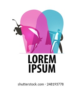 bullfighting logo design template. matador or  bullfight icon.