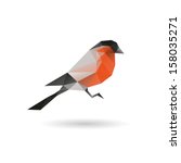 Bullfinch abstract  isolated on a white backgrounds, vector illustration