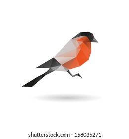 Bullfinch abstract  isolated on a white backgrounds, vector illustration