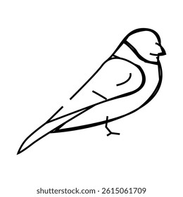 bullfinch bird line icon vector. bullfinch bird sign. isolated contour symbol black illustration
