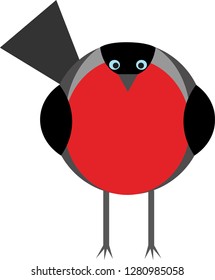 bullfinch bird red drawn vector eps