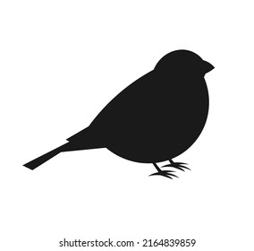 Bullfinch Bird Silhouette Shape Icon. Vector Illustration.