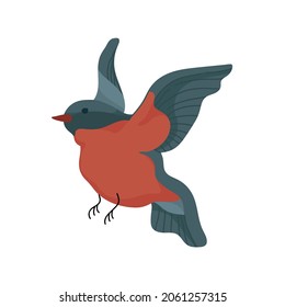 Bullfinch. Bird. Vector colorful on a white background. 