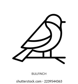 bullfinch icon. Line Art Style Design Isolated On White Background