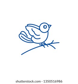 Bullfinch line icon concept. Bullfinch flat  vector symbol, sign, outline illustration.