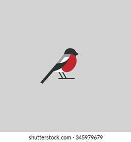 Bullfinch Logo Design. Abstract Concept Bird. Vector Illustration.