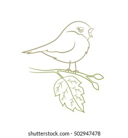 Bullfinch sitting on a branch. Vector illustration eps 10