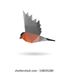 Bullfinch triangle abstract  isolated on a white backgrounds, vector illustration