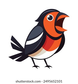 bullfinch-bird-screams-vector illustration, this is a editable file.