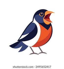 bullfinch-bird-screams-vector illustration, dies ist eine editierbare Datei.