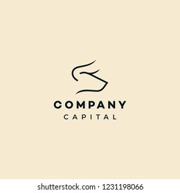 Bullhead capital investment trade with line art style logo design inspiration custom logo design