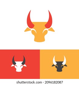 Bullhead horns vector logo design