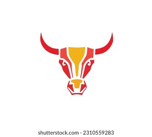 Bullhead logo angry animal buffalo creative design